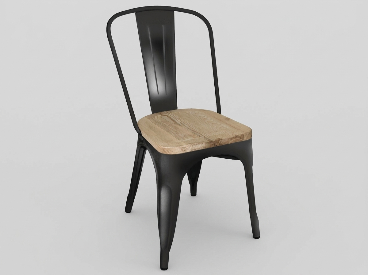 Stella stalen stoelen met houten zitting Restaurantstoelen Hotelmeubilair Stoel