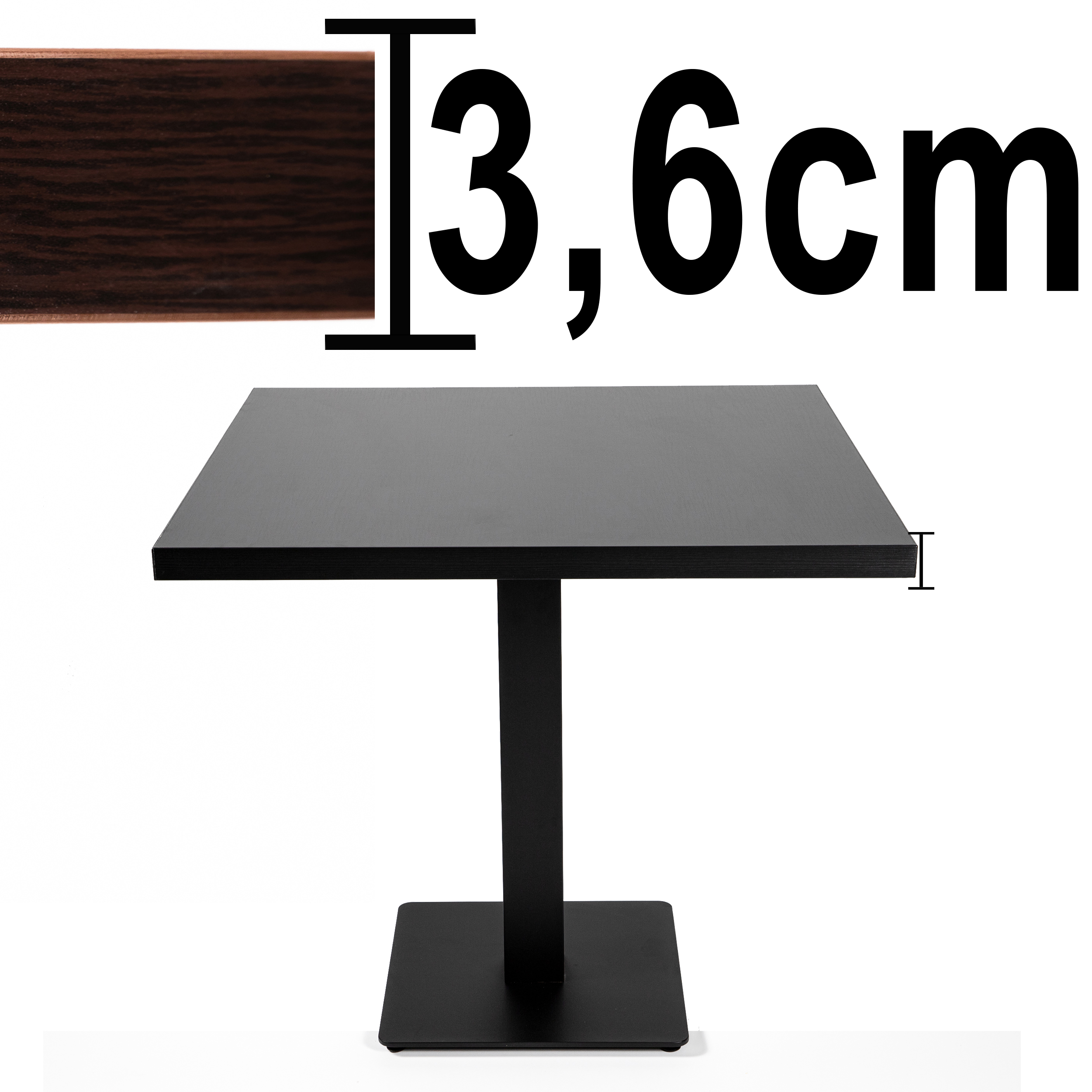 Milano tafel 80x80cm Restauranttafel Bistrotafel Gastentafel