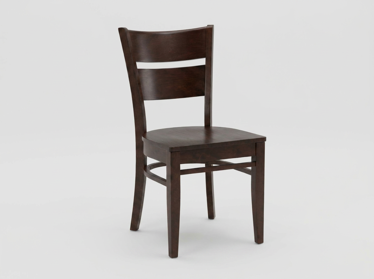 Restaurant bistrostoel in massief hout Grace kunstleer bruin rood