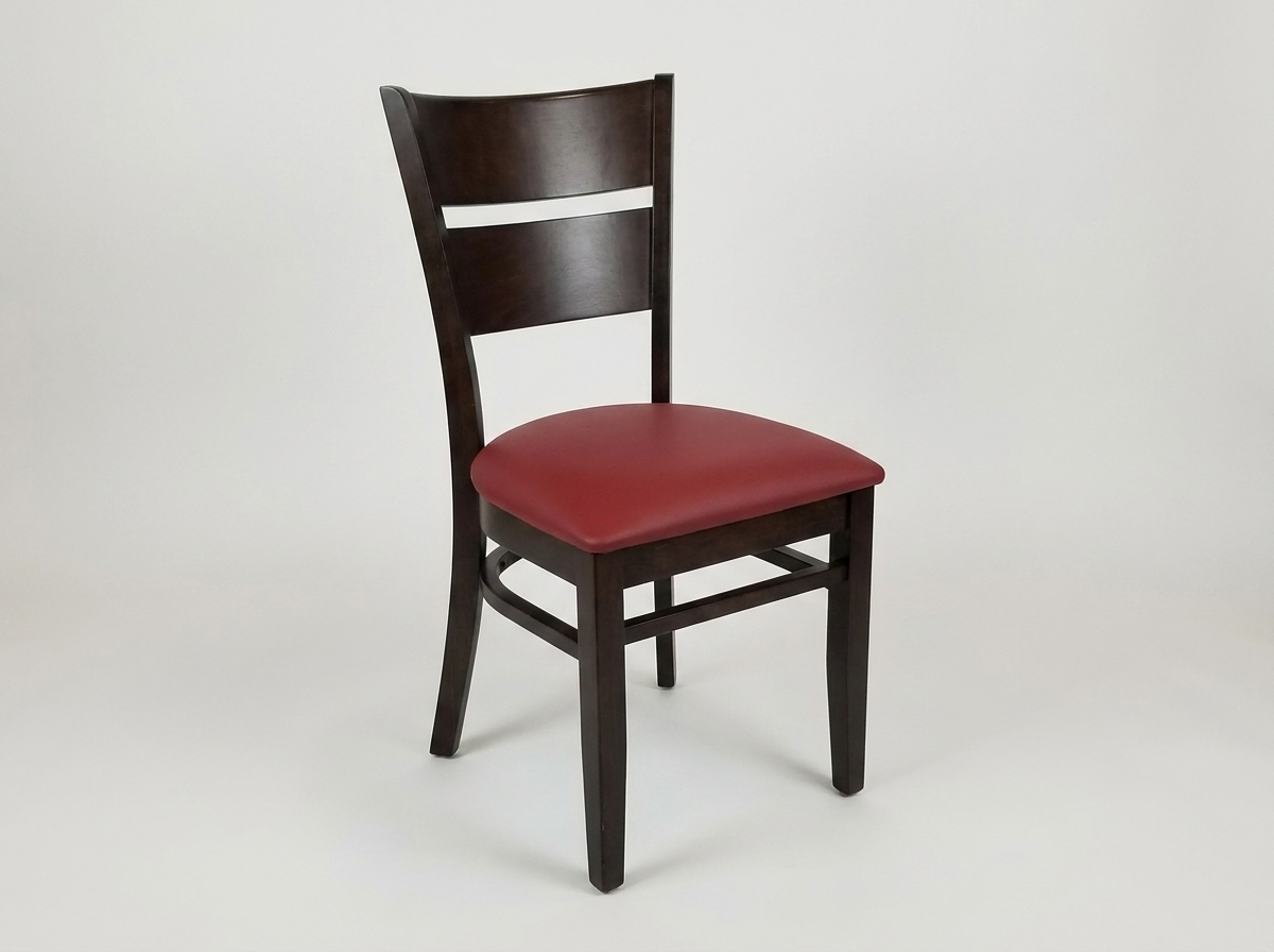 Restaurant bistrostoel in massief hout Grace kunstleer rood
