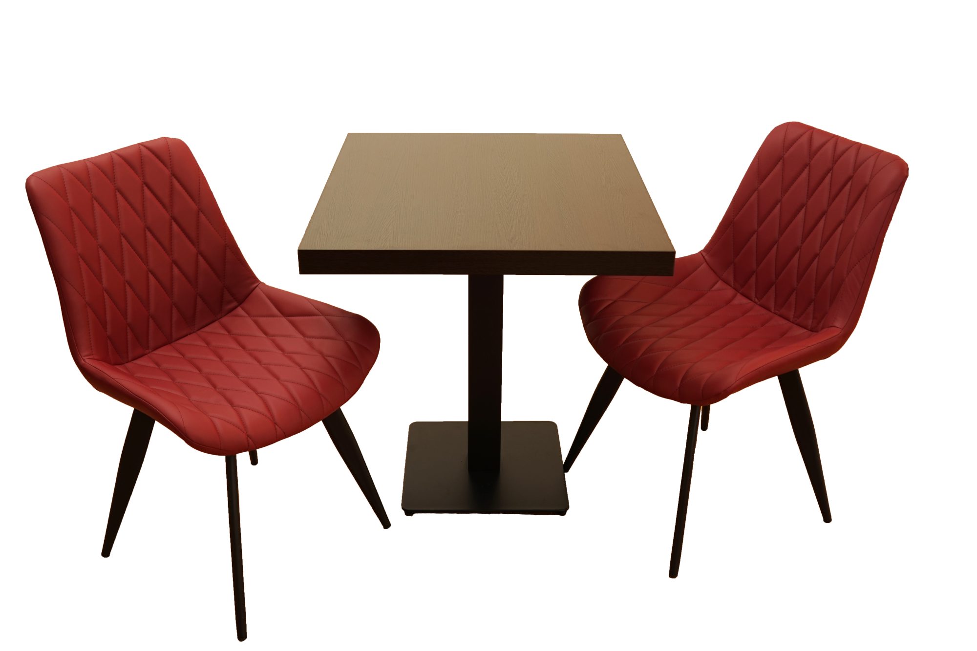 1+2 Set 50x50 Restaurantstoelen Scharlaken Hotel Bistro Tafel Stoelen Horeca Meubilair wijnrood