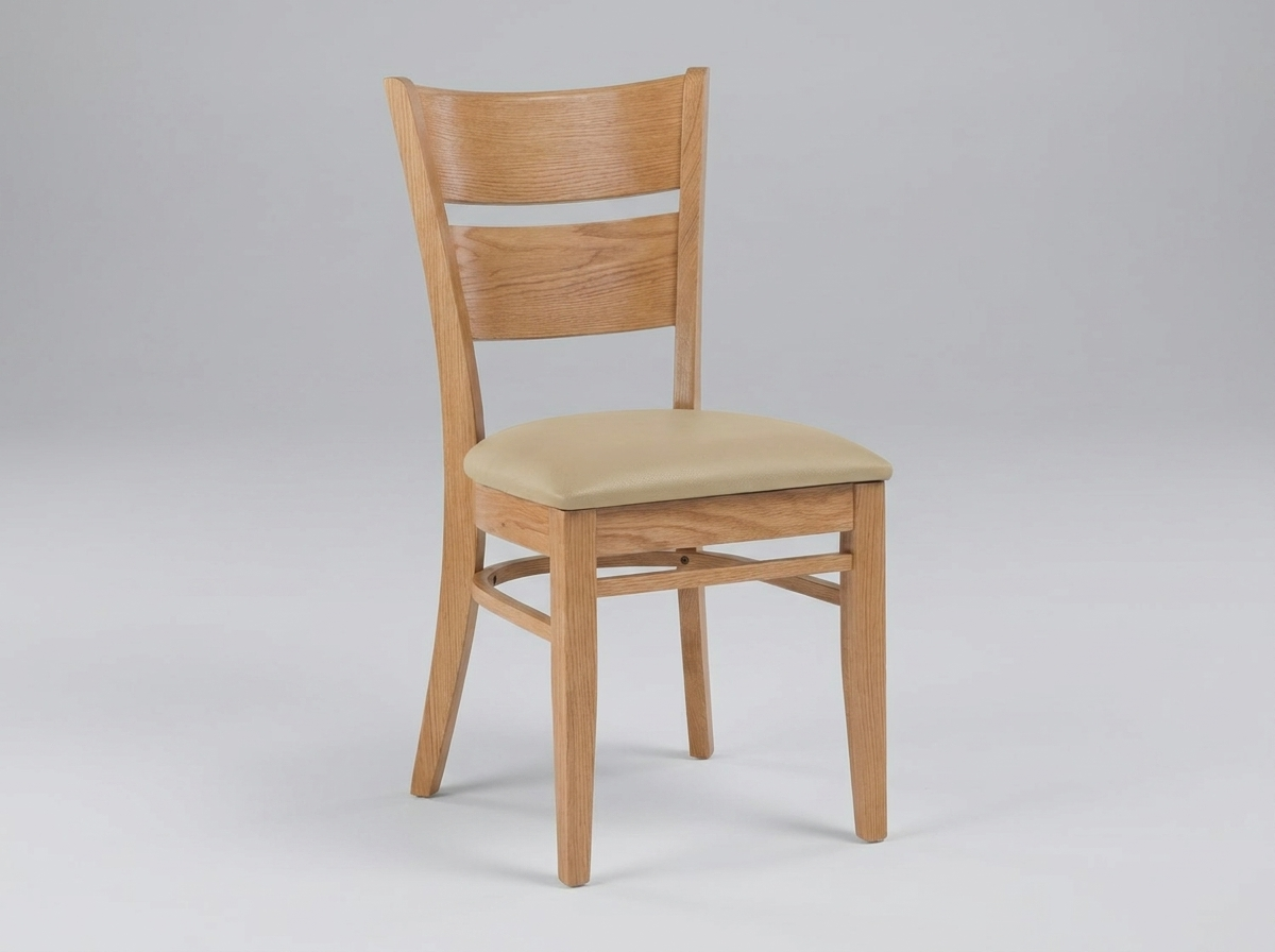 Restaurant bistrostoel in massief hout Grace kunstleer bruin rood