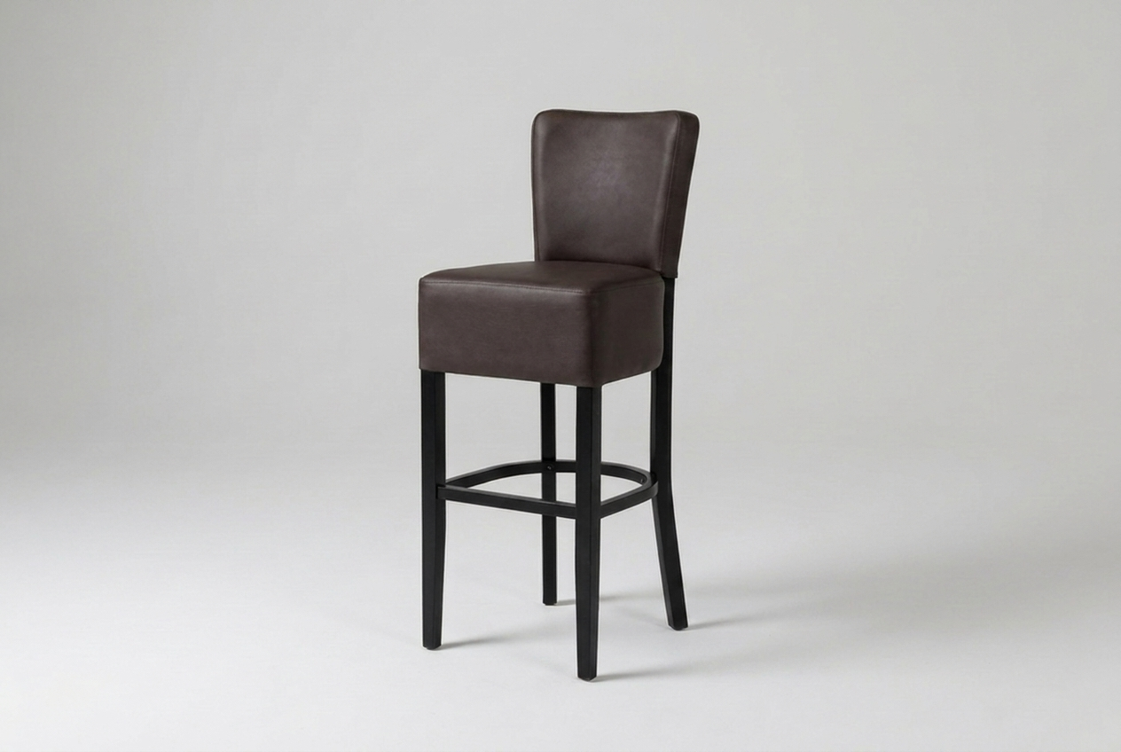 Stoel Barkruk Finja donkerbruin kunstleer Restaurantstoelen Hotel Bistro