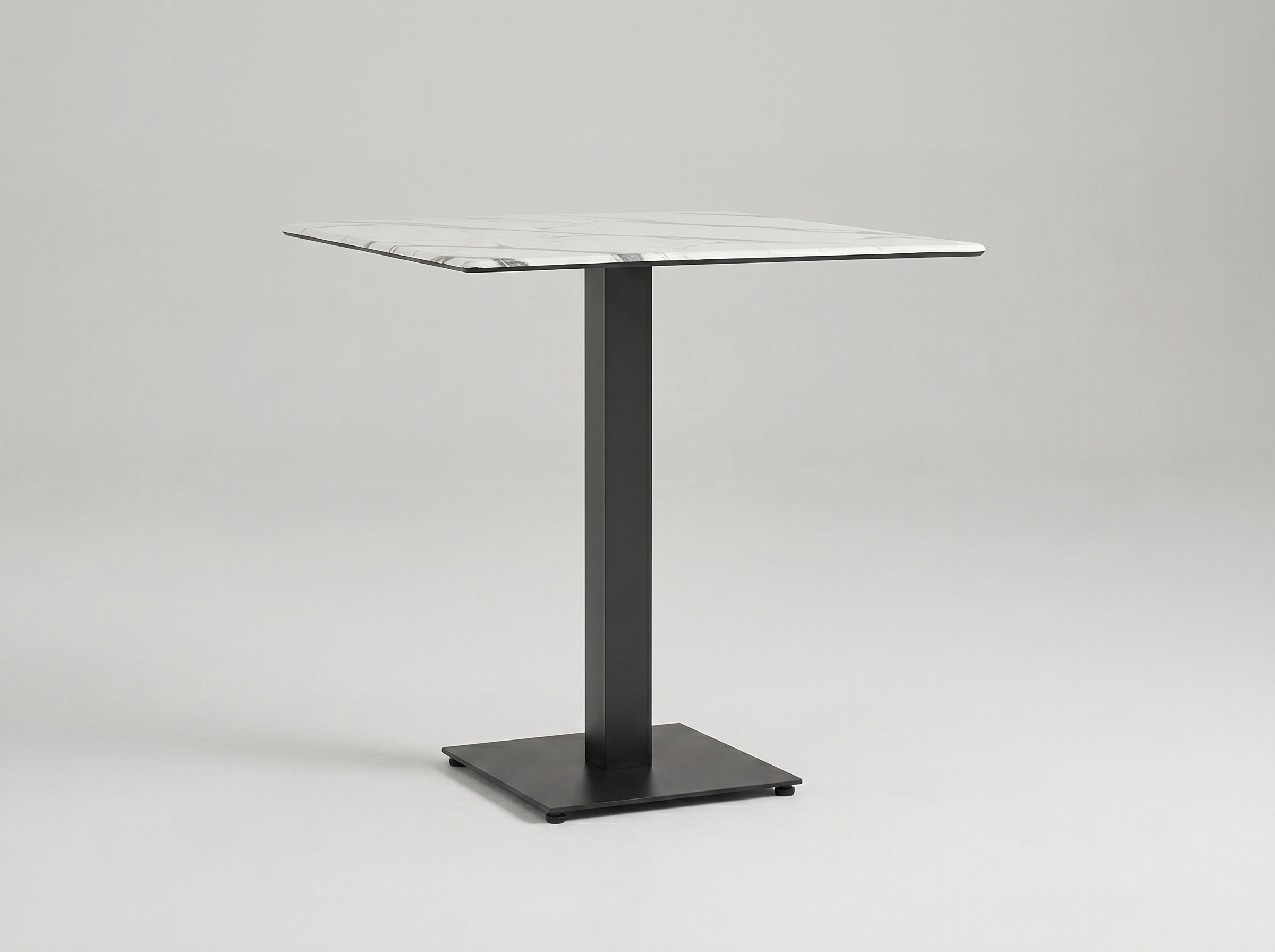 Buitentafel Catania in 70x70cm marmer look wit Compact HPL tafelblad