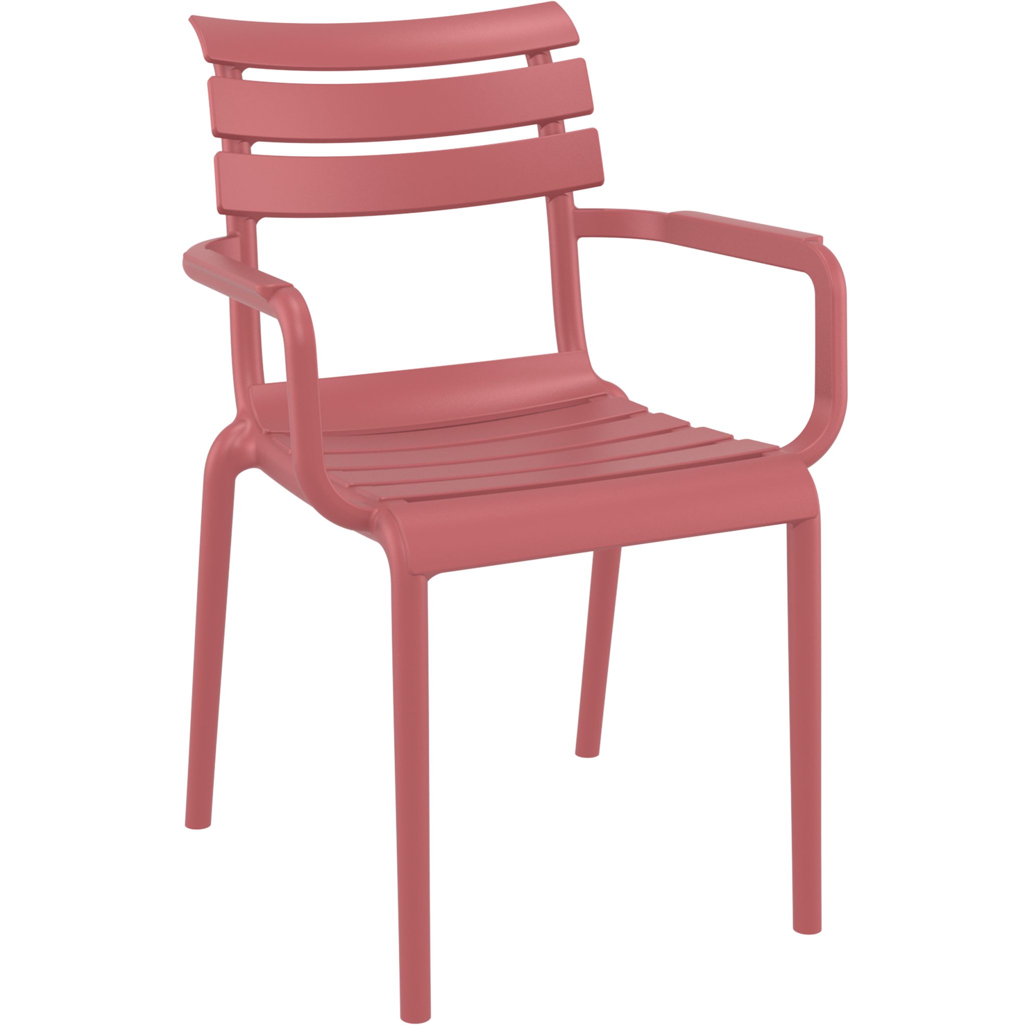 Outdoor Stuhl Polypropylen Berlin Rot mit Armlehne