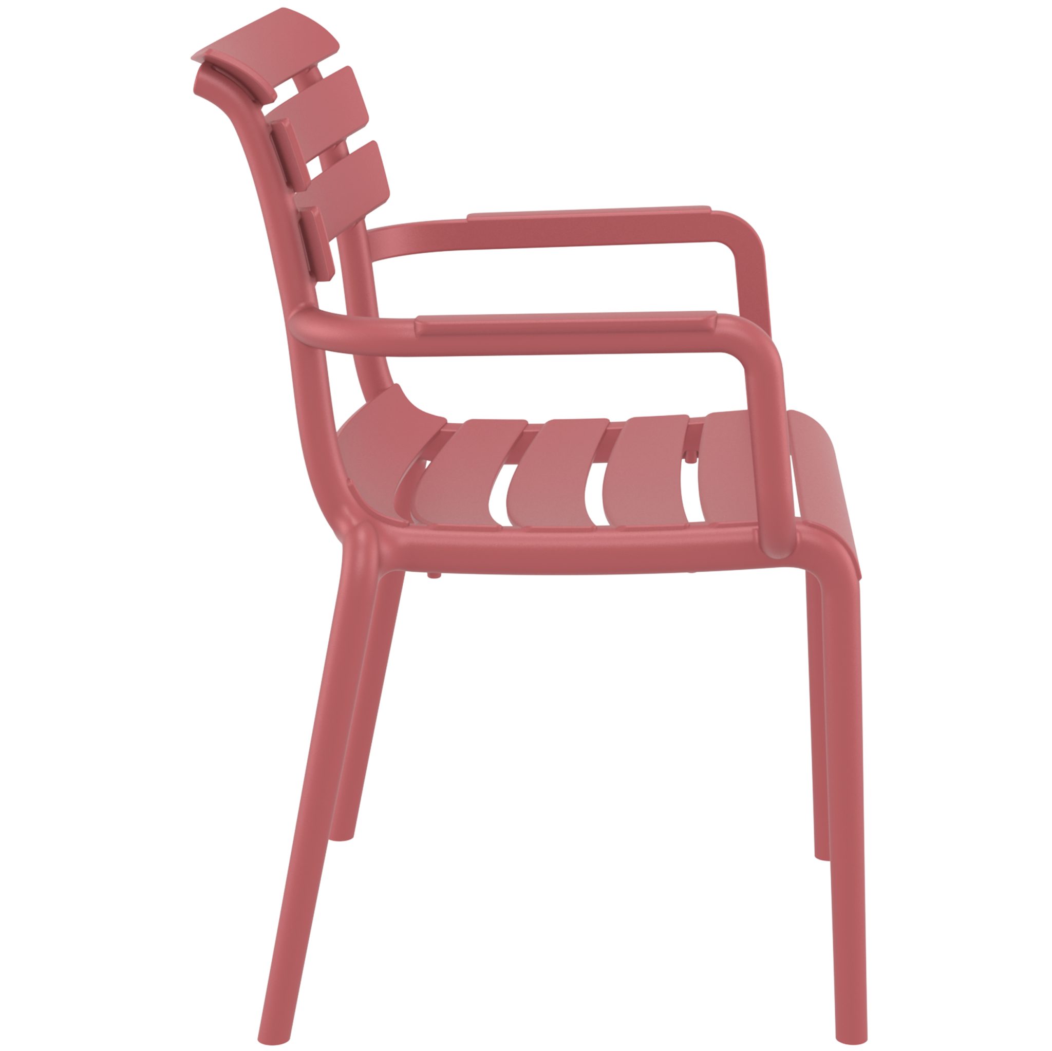Outdoor Stuhl Polypropylen Berlin Rot mit Armlehne